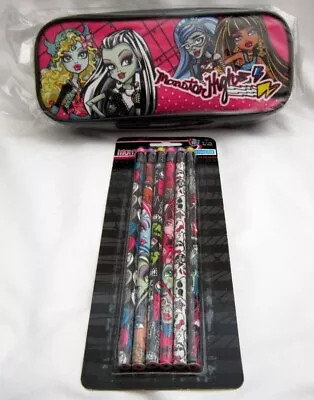 £29.49 • Buy Monster High 8  Pink Pencil Case Pouch + 6 Character Pencils Combo-Brand New!