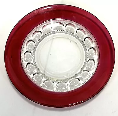 1960s Tiffin Franciscan Kings Crown Thumbprint Ruby Red Flashing Salad Plate • $16.99