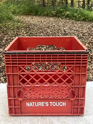 Vintage Nature’s Touch Dairy Plastic Milk Crate Red Box Cream Carrier Storage • $29.99