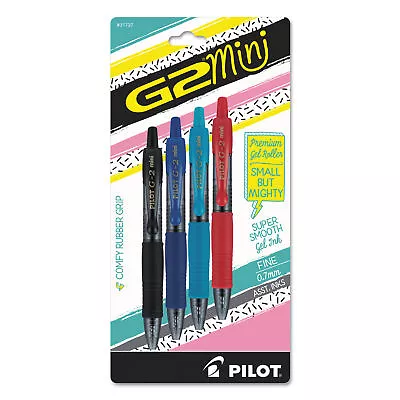 Pilot G2 Mini Retractable Gel Pen Fine 0.7mm Assorted Ink/Barrel 4/Pack 31737 • $14.86