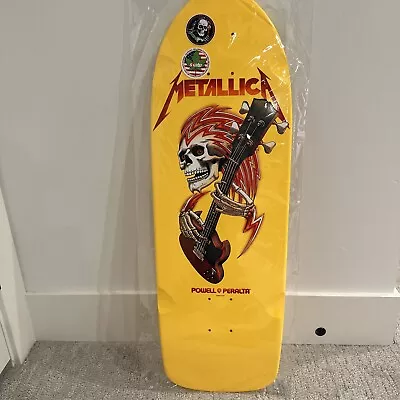 Powell Peralta Metallica Collaboration Skateboard Deck Brite Lite Yellow • $149