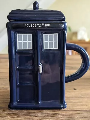 £10 • Buy Ceramic Square Blue Police Call Box Mug With Lid Aka TARDIS From Dr Who