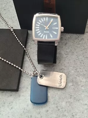 Genuine Bench Watch Men's Blue & Silver With  Necklace Bench Logo • £23