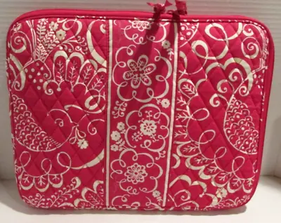 Vera Bradley Twirly Birds Pink Floral Mini Zipper Laptop Case Tablet Bag • $25.50