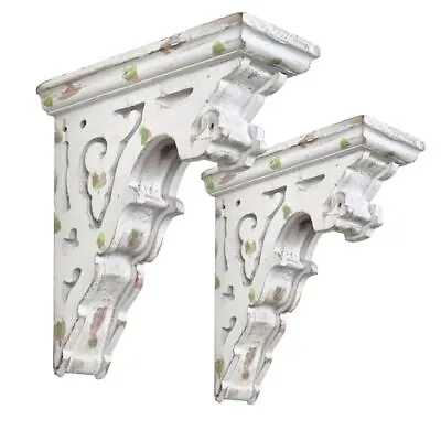 Corbels For Shelves Wood Corbels Decorative Shelf Brackets Wooden Vintage Shelf • $46.51