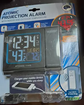 Lacrosse Atomic Projection Alarm Clock (K84285 Time/Temp USB) - New Sealed • $49