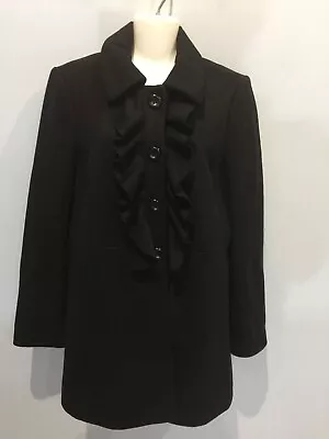 J. CREW    Long Wool   Coat  / Jacket  Size 8  Black Colour • $70