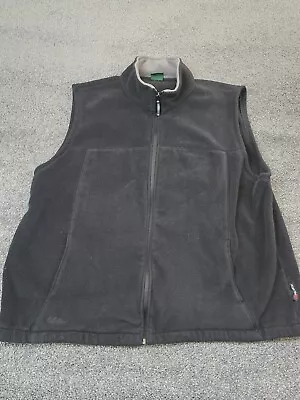 Cabelas Vest Mens 2XL Fleece Black Colorblock Pockets Zip Up Outdoors • $21.95