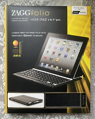 $17 • Buy Zagg Folio IPad 2 Tablet Keyboard Accessory For 3rd Generation Key Board 
