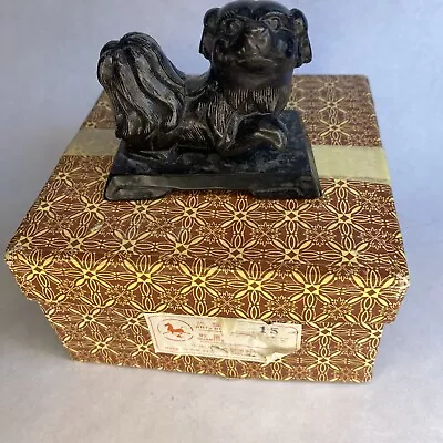 Vintage Chinese Hand Carved Black Stone Foo Dog Lion Figurine • $0.99