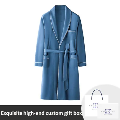 Men's Morning Gown Home Clothing Cotton Long Robe Pajamas Antibacterial Bathrobe • $56.10
