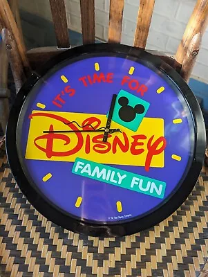 90s Vintage Disney Wall Clock - Working - 15  Diameter - Disney Family Fun • $10