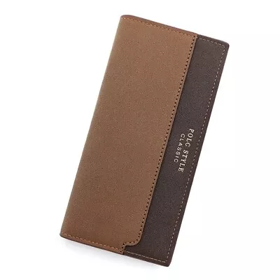 Men's Wallet Large Capacity Multiple Card Slots Two Colors Long Wallet Coffee • $0.99