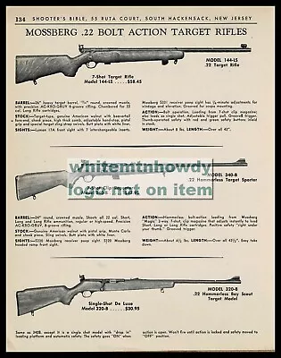 1967 MOSSBERG 144-LS 340-BN 320-B .22 Bol-Action Rifle Original PRINT AD • $9.95