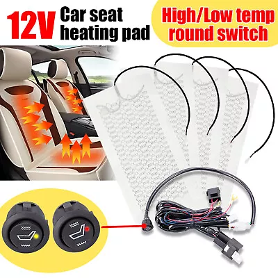 Universal Round Switch Seat HeaterHeated Seat Kit4 Pads For 2 Seats 12V J9J3 • $36.99