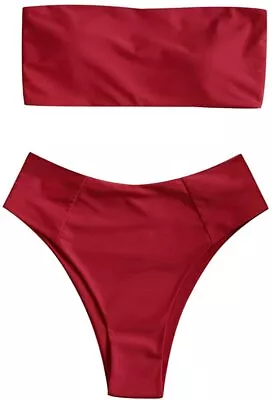 ZAFUL Women's Strapless Solid Color 2 Pieces Bathing Suit Swimsuit • $57.07