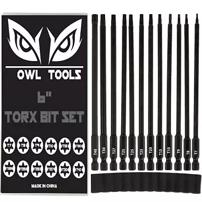 6  Long Torx Bit Set 12 Pack Of Drill Bits With Case Security Tamper Proof  • $23.07