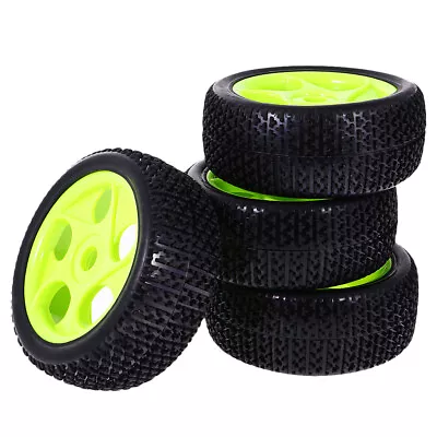 4 Pieces 112mm Rubber Off Road Tyre Tires Wheel Rim For 1:8 Scale RC Car • £20.80