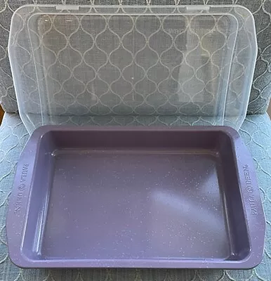 Paula Deen 9X13 Lavender Speckle Baking Pan Cover Lid Non Stick Cake Lasagna • $29.99