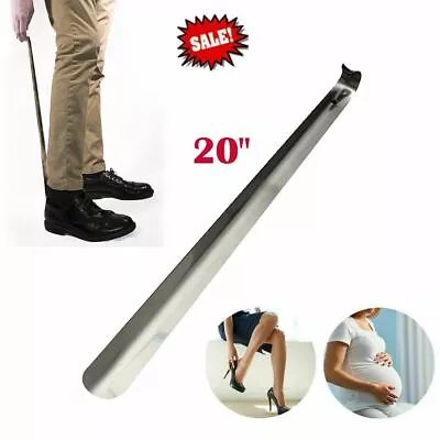 20  Extra Long Metal Shoe Boot Horn Heavy Duty Stainless Steel Shoehorn Shoes • $8.90