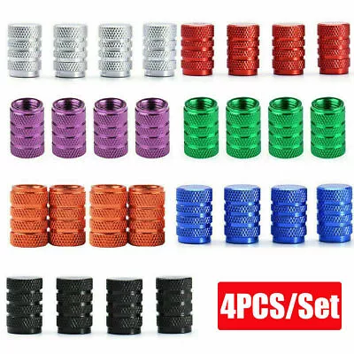 4× Aluminium Car Wheel Tyre Valve Stem Air Dust Cover Screw Caps Car Accessories • $3.50