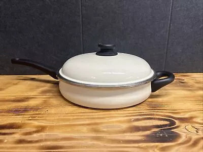 MEGAWARE Cream 10 Inch Ceramic Deep Skillet W/Lid Gas Electric Induction Spain • $28.99