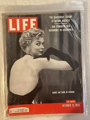Vintage Life Magazine October 12 1953 Backs Are Back In Fashion • $8