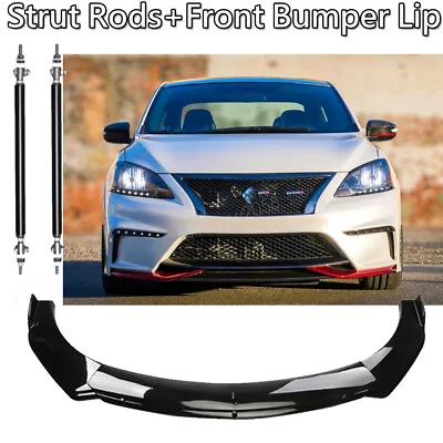 Front Bumper Lip Spoiler Splitter Body Kit + Strut Rods For Nissan Sentra Nismo • $84.99