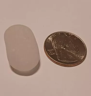 GENUINE BEACH SEA GLASS SURF TUMBLED WHITE CLEAR SNOW FROSTED PENDANT Huge Chunk • $5