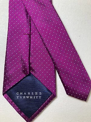 Charles Tyrwhitt Tie 100% Silk Fuchsia Magenta Purple • $53