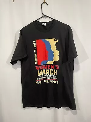 2017 Women's March On Washington Awesome Graphic Rise Of The Woman Black Sz LG • $27.74