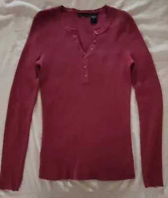 Moda International Victoria's Secret Fuchsia Purple Sweater Button Collar M EUC • $12.99