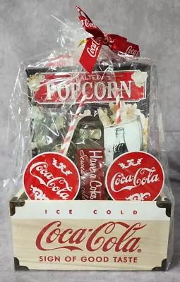 Coca Cola Gift Set Crate Popcorn Glasses Coasters Bottle Opener Straws Coke NEW • £35.70