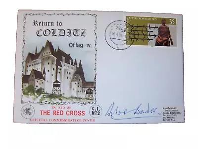 1980 RETURN TO COLDITZ OFLAG 1Vc COVER GROUP CAPTAIN DOUGLAS BADER SIGNED • £100