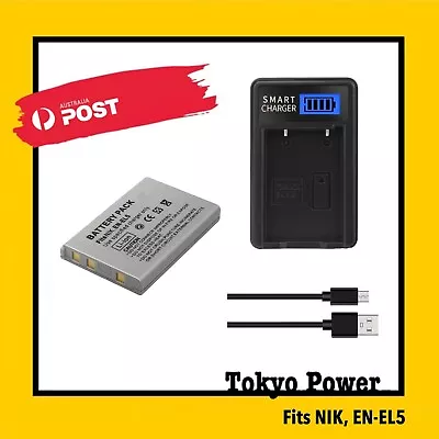 EN-EL5 ENEL5 EL5 Battery + Usb Changer For Nikon Coolpix P530 P520 P510 P100 • $32.90