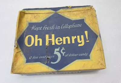 1940's  Oh Henry!  (24 Ct) Candy Bar Display Box (Scarce / Vintage) • $9.99