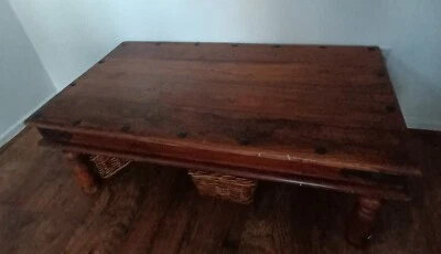 £30 • Buy  Dark Solid Wood Coffee Table Studded Moroccan/indian  Style