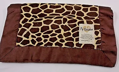 My Blankee Giraffe Minky Baby Lovey Security Blanket 14  X 17  Butter/Brown USA • $24.19