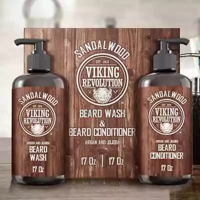 Viking Revolution Beard WASH & CONDITIONER 17 FL OZ EA NEW SANDALWOOD • $30.49