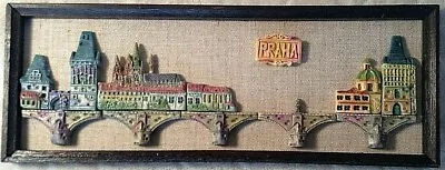 $15.99 • Buy Prague Souvenir Wall Plaque W/Tiles Of Old Town, Castle, Clock, Charles Bridge..