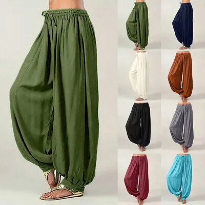 Women Plus Size Ali Baba Harem Pants Baggy Aladdin Leggings Boho Hippy Trousers • £14.39