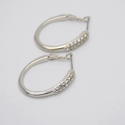 Lia Sophia Jewelry Cut Crystals Dipped Hoop Earrings Polished Jewelry For Woman • $8.99