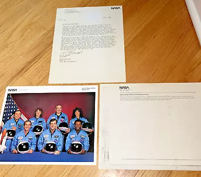 Official NASA Photo CREW OF SPACE SHUTTLE CHALLENGER + Letter Director R.G Smith • $39.95