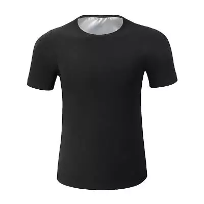 $24.19 • Buy Men's Sauna Suit Shirt Short Sleeve Body Shaper Heat Trapping Sweat Compression 
