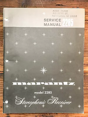 Marantz Model 2285 Receiver  Service Manual *Original* • $64.97