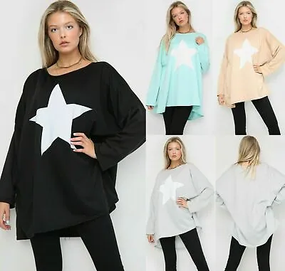£13.95 • Buy  Plus Size Ladies Women's Lagenlook Star Print Oversized Top Tunic Dress 16-28