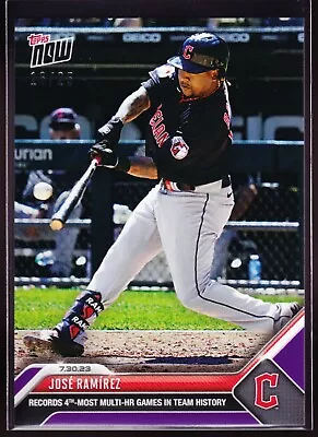 Jose Ramirez Cleveland Guardians HR Passes Manny 2023 Topps Now #637 Purple /25 • $14.96