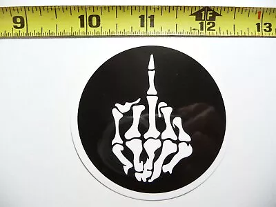 Middle Finger Flip Off Bone Hand Skeleton Decal Sticker Work Job Blue Collar • $2.49