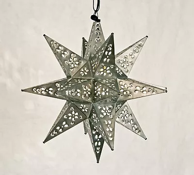 Tin Moravian Star Pendant Light 8  Pewter Finish • $92