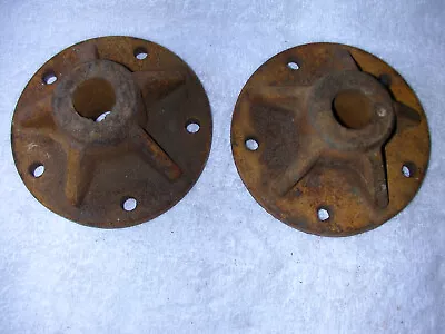 Two Vintage Lawn Garden Tractor Rear Wheel Hubs 9138 1  5 Bolt Steam Punk Art • $38